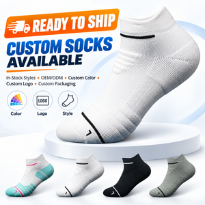 Chaussettes basses pour hommes en gros, personnalisables avec logo, respirantes, de compression, pour la course, écologiques, tricotées, pour le sport, en vrac, OEM - Product Image 1