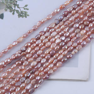 Promotion Collier de perles naturelles de Zhuji 3-4mm, petites perles baroques à trou droit, semi-finies, double face, légèrement nacrées, couleurs blanc et rose, pour DIY - Product Image 5