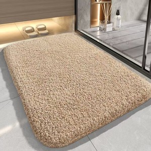 Custom Color Soft Microfiber Shaggy Microfiber Bath <strong>Mat</strong> Non Slip Absorbent Plush <strong>Bathroom</strong> Shower Floor Rug - Product Image 2