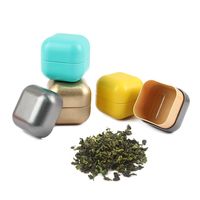 Logo personnalisable 55*55mm 2oz Mini boîte à thé carrée en métal poudre bonbons cosmétique conteneur cadeau boîte bouchon à vis alimentaire chocolat