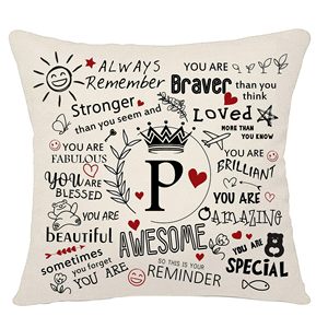 Low MOQ Custom Gift 26 <strong>Letters</strong> Throw Pillow Covers Sublimation <strong>Cushion</strong> Cover for Friends - Product Image 2