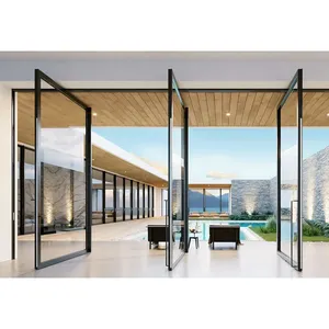 Casa de luxo europeu frontal entrada de alumínio moderno porta pivot dobradiça giratória 360 graus