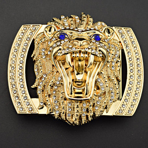 Boucle de ceinture en alliage de zinc personnalisée de haute qualité 39mm tête de loup plaque de nom occidental - Product Image 4