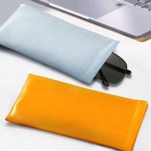 Leather Eyeglass Storage Bag Rectangle Solid Color Portable Sunglasses Case for Women and Men Eye Wear Protection Pouch - Product Image 2