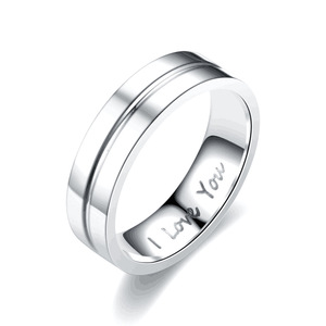 Anello di Coppia TI AMO in Acciaio Inox con Diamante, Gioiello di Moda dalla Personalità Spiccata per Uomo e Donna, per Matrimonio e Compleanno - Product Image 3