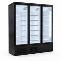 Réfrigérateur-congélateur vertical commercial pour supermarché, 2 ou 3 portes, pour la présentation de glaces, fourni directement par l'usine
