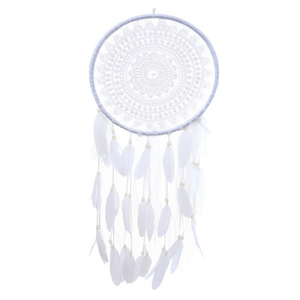 Acchiappasogni 45x120cm con Piume Bianche, Decorazione da Parete - Product Image 1