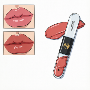 Produit pour les lèvres double-embout de Corée du Sud : Gloss effet miroir + Baume à lèvres mat hydratant, non desséchant, couleur naturelle - Product Image 5