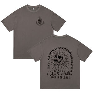 T-shirt surdimensionné pour homme |   Haut streetwear avec motif crâne fondu humoristique « Don't Talk to Me When » en coton doux - Product Image 6