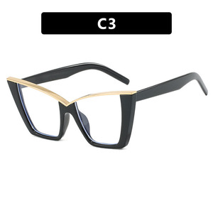 Stock Sale <b>Women</b> Large Frame Eyeglasses Cat Eye Flat Mirror Optical Eyewear Anti-Blue Light Plain Eyewear <b>Computer</b> <b>Glasses</b> Frame - Product Image 4