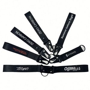 Custom Logo Motorcycle Keychain <b>Lanyard</b> Woven Tag Nylon <b>Polyester</b> Keyring Fabric <b>Lanyard</b> Promotional Carabiners & Keychains - Product Image 1