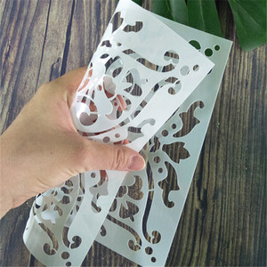 Stencil per Piastrelle in PET Personalizzabile, Durevole ed Ecologico, Modello Floreale Vintage Simmetrico 40g/<span class=keywords><strong>m</strong></span> per Pavimenti, Pareti, Legno, Fai-da-Te, Casa - Product Image 1