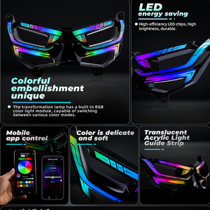 Anello Decorativo LED RGB Controllabile via App per Faro Anteriore, Accessori di Illuminazione per Scooter <span class=keywords><strong>Yamaha</strong></span> <span class=keywords><strong>Nmax</strong></span> <span class=keywords><strong>155</strong></span> V2 2020, Modifica Moto - Product Image 2