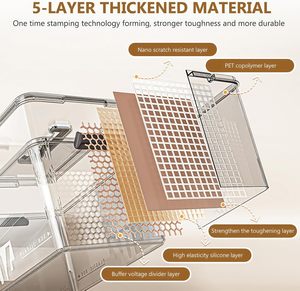 Contenedores de almacenamiento de plástico transparentes de 2 capas, organización plegable para el hogar, juguetes multiusos, caja de almacenamiento de aperitivos, accesorios - Product Image 3