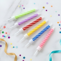 Lot de 12 bougies spirales d'usine pour gâteaux d'anniversaire avec supports, diamètre 5,5 mm, pour mariages et Noël