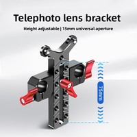 Xinwenxuan Support de fixation réglable en hauteur en alliage d'aluminium de 15 mm pour cage de lapin, support de cardan, accessoires pour téléobjectif et caméra d'action