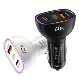 อะแดปเตอร์ที่ชาร์จในรถยนต์อเนกประสงค์60วัตต์60วัตต์ USB-C PD ที่ชาร์จโทรศัพท์มือถือในรถเร็ว2พอร์ต USB Type C - Product Image 1