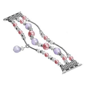 Bijoux en perles <span class=keywords><strong>Bracelet</strong></span> en métal pour <span class=keywords><strong>Apple</strong></span> <span class=keywords><strong>Watch</strong></span> Band 49 9 8 41 45mm <span class=keywords><strong>Bracelet</strong></span> de luxe pour femmes StarpFor IWatch 5 4 SE 44MM - Product Image 3