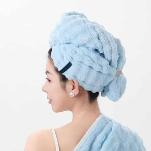 Serviette Turban Ultra Douce en Polaire Corail à Séchage Rapide pour <span class=keywords><strong>Cheveux</strong></span>, Grande Taille 70x28cm, pour Femmes - Product Image 3