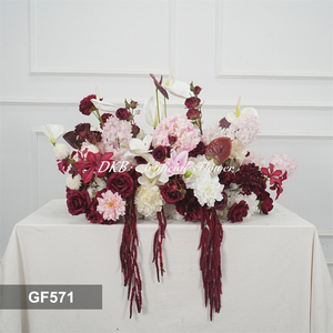DKB Silk Rose Floral <b>Runner</b> Arrangement for Wedding Graduation Chinese New Year Easter Aisle Backdrop Decor-Customizable Colors - Product Image 3