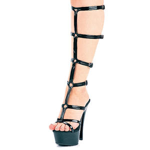 Sandali neri da donna con tacco alto 15cm tacco alto piattaforma tacco alto pole dance nightclub tacchi alti Club - Product Image 2