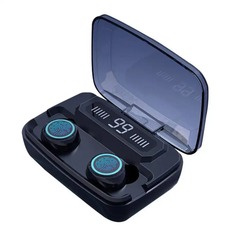 Kablosuz kulaklık TWS M11 Bluetooth kulaklık parmak izi dokunmatik Handsfree ile şarj kutusu V5.0 kablosuz Bluetooth kulaklık