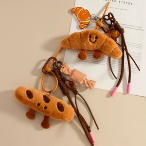 ของตกแต่งกุญแจรถรูปครัวซองต์การ์ตูนน่ารักลดราคา ของขวัญโปรโมชั่นพวงกุญแจรูปฮอทดอก ตุ๊กตาขนนุ่ม ของตกแต่งกระเป๋าถือสำหรับผู้หญิง - Product Image 2