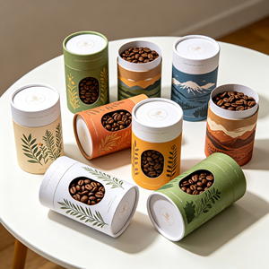 Custom Biodegradable Food <b>Container</b> Coffee Bean Packaging Airtight Cylinder Eco Friendly Tube - Product Image 5