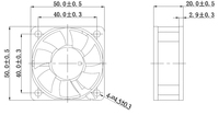 Ventilador de CC YCCFAN 50x50x20 5020 YDH5020C05, 6000 rpm, Alta Velocidad, Rodamiento de Bolas, Ventilador de Refrigeración sin Escobillas de 12v CC