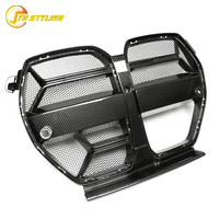 Calandre avant en fibre de carbone sèche G80 G82 CSL avec grille en maille pour BMW M3 G80 G82 G83 M4 avec ACC, calandre de pare-chocs avant en carbone