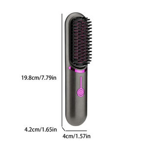 Brosse lissante sans fil en gros avec 3 réglages, ions négatifs, peigne chauffant en céramique, anti-brûlure 360° - Product Image 5