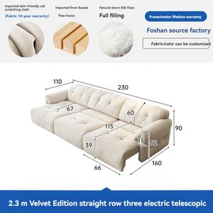 Sofá Cama Moderno con Control Remoto Inteligente Suessen 2024, Sofá Plegable Automático para Sala de Estar - Product Image 6