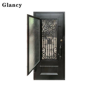 Puerta de Seguridad Minimalista para Casa o Villa, Impermeable, Resistente al Fuego, de Hierro Forjado y Vidrio, con Certificación CE y 5 Años de Garantía - Product Image 2
