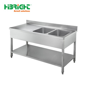 Mesa de trabajo de acero inoxidable con fregadero para trabajo de preparación Mesa de trabajo pesado de cocina comercial de metal para restaurante, hogar y hotel - Product Image 3