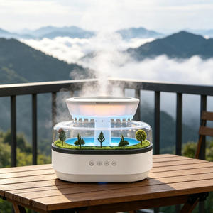 Diffuseur d'huiles essentielles à micro-pulvérisation en forme <span class=keywords><strong>de</strong></span> goutte <span class=keywords><strong>de</strong></span> <span class=keywords><strong>pluie</strong></span>, avec <span class=keywords><strong>bruit</strong></span> blanc et humidification d'air pour <span class=keywords><strong>la</strong></span> décompression – Offre Spéciale - Product Image 6