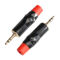 Konektor TRS Stereo 3.5mm Warna Emas dengan Bodi Hitam untuk Mixer Gitar, Speaker, dan Amplifier