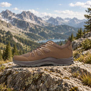 Zapatos de Senderismo Marrones para Hombre, Punta Redonda, Forro de Malla Transpirable, Suela de Goma, Entresuela de EVA, Ligeros, Antideslizantes, para Verano y Actividades al Aire Libre - Product Image 1