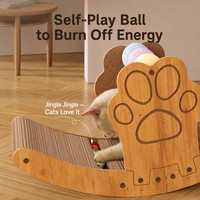 NOVIPET Griffoir et Lit 2-en-1 pour Chat, Épais, en Carton Ondulé Haute Densité, Durable, Résistant aux Rayures, Affûte-griffes, Jouet pour Animaux