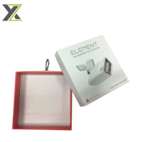 Boîtes de rangement en carton recyclables avec poignées en ruban, impression personnalisée, pelliculage mat, avec couvercles, pour appareils électroniques intelligents