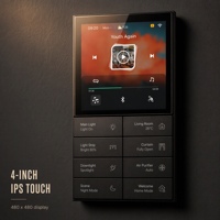 Panneau de commande vocal Android 480x480 IPS 4 pouces pour chambre d'hôtel avec écran tactile Zigbee KNX et panneau en verre 6 couleurs