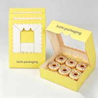Boîte en papier recyclable et pliable de qualité alimentaire pour gâteaux, biscuits, pâtisseries, macarons, beignets, avec fenêtre et logo personnalisé