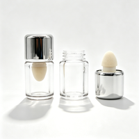 Flacon vide transparent pour blush liquide avec applicateur éponge large, emballage cosmétique pour teinte à lèvres, conteneur personnalisable avec logo
