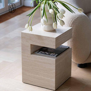 Mesa Auxiliar de Mármol Natural, Diseño de Muebles con Pedestal de Piedra de Mármol, Decoración del Hogar, Disponible en Varios Colores - Product Image 6