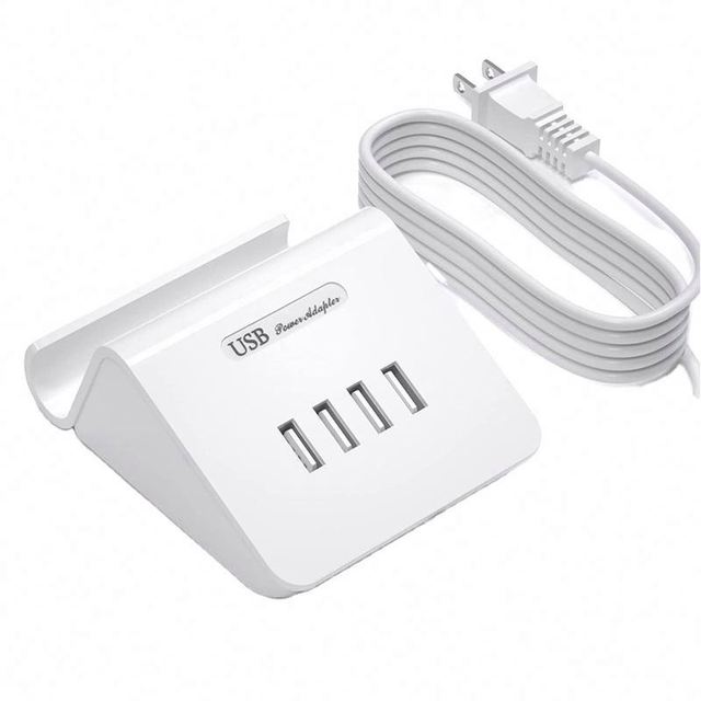 25W 4 Port USB Charging Station with Phone Stand Multi-Device US Plug USB Charger