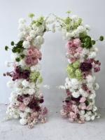 Arche verte SY-High, guirlandes vertes, arche en forme de corne, guirlande florale fuchsia, fleurs pour arche florale, pour décorations de table de mariage et de fête