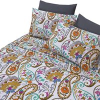 Vente en gros de haute qualité 6pcs King Quilts et ensemble de draps de lit doux microfibre brosse imprimé tissu tissé Technics vente