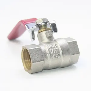 Factory forged nickel plated brass ball valve with 1/2 to 4 inch bsp or npt female thread for water use