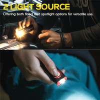 Lampe de travail LED COB rechargeable Type-C avec clip de poche et base magnétique, étanche IPX4, 500 lumens, pour atelier, route, réparation automobile