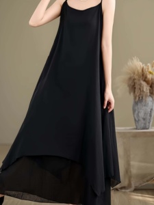 Abito Estivo Giapponese Elegante Casual Vestibilità Ampia Maxi Tinta Unita Traspirante Taglia Unica - Product Image 4