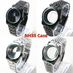 Caja de Reloj Minutesecond NH35 de 39 mm, Acero Inoxidable, Hecha a Mano, Cristal de Zafiro Verde, Esfera de 28,5 mm - Product Image 2